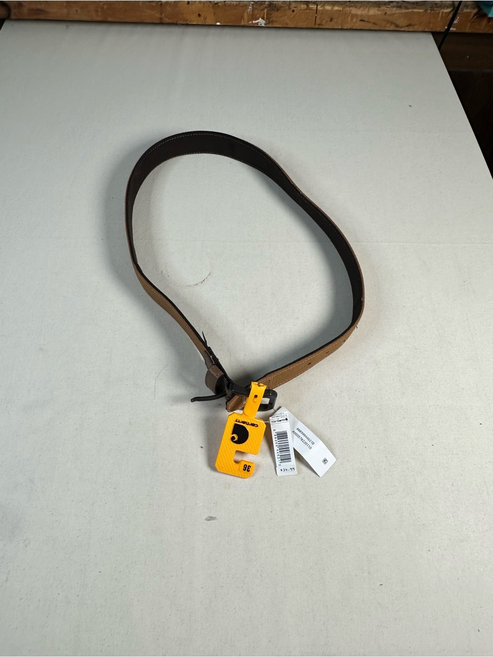 Carhartt Brown Leather Work Belt with Contrast Stitching size 36 ($35 msrp)
